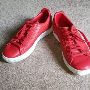 Puma Clyde red leather